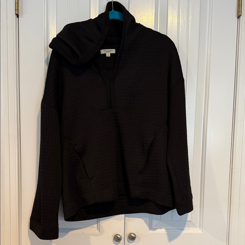 Max Studio Textured Black Knit Top